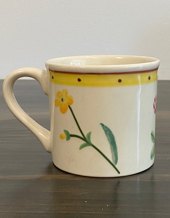 Hartstone Vintage Coffee Mugs Hand Painted Flowers Etsy