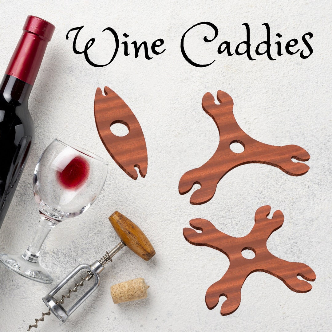 Wine Caddy Router Template 2 3 4 Glass Caddies Laser Cut Etsy