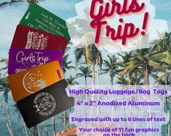 Girls Trip - Aluminum Luggage/Bag Tags - Personalized - Travel in Style