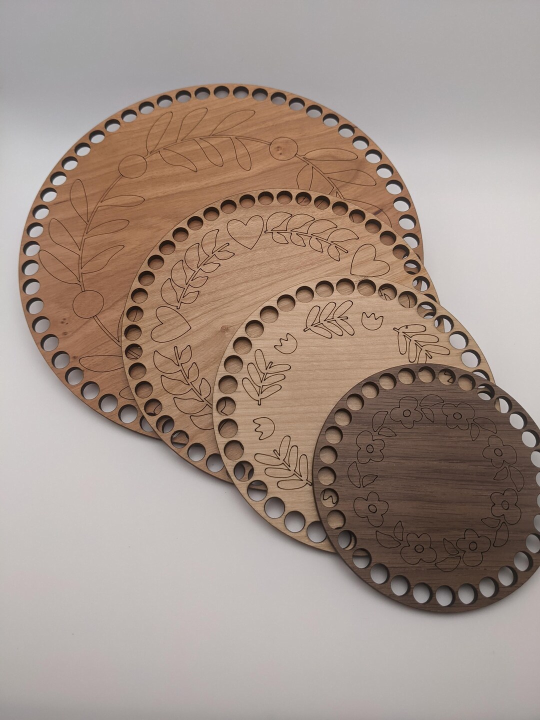 Crochet Wooden Basket Bottoms Prefinished Wood 8, 6, 5 & 4 Etsy