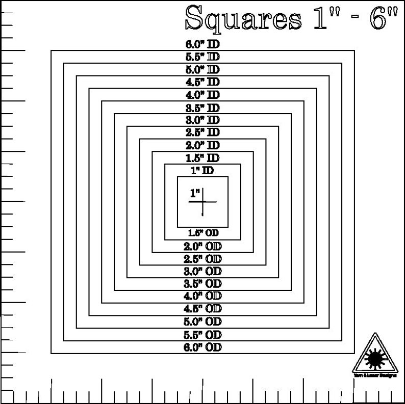 Acrylic Router Templates 1/2 Increments FREE SHIPPING Etsy
