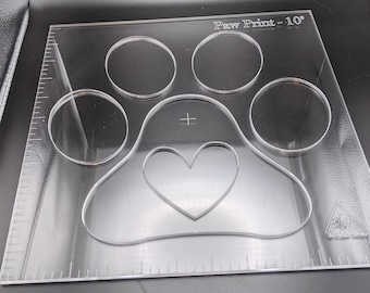 Paw Print Clear Acrylic Router Template - Laser Cut