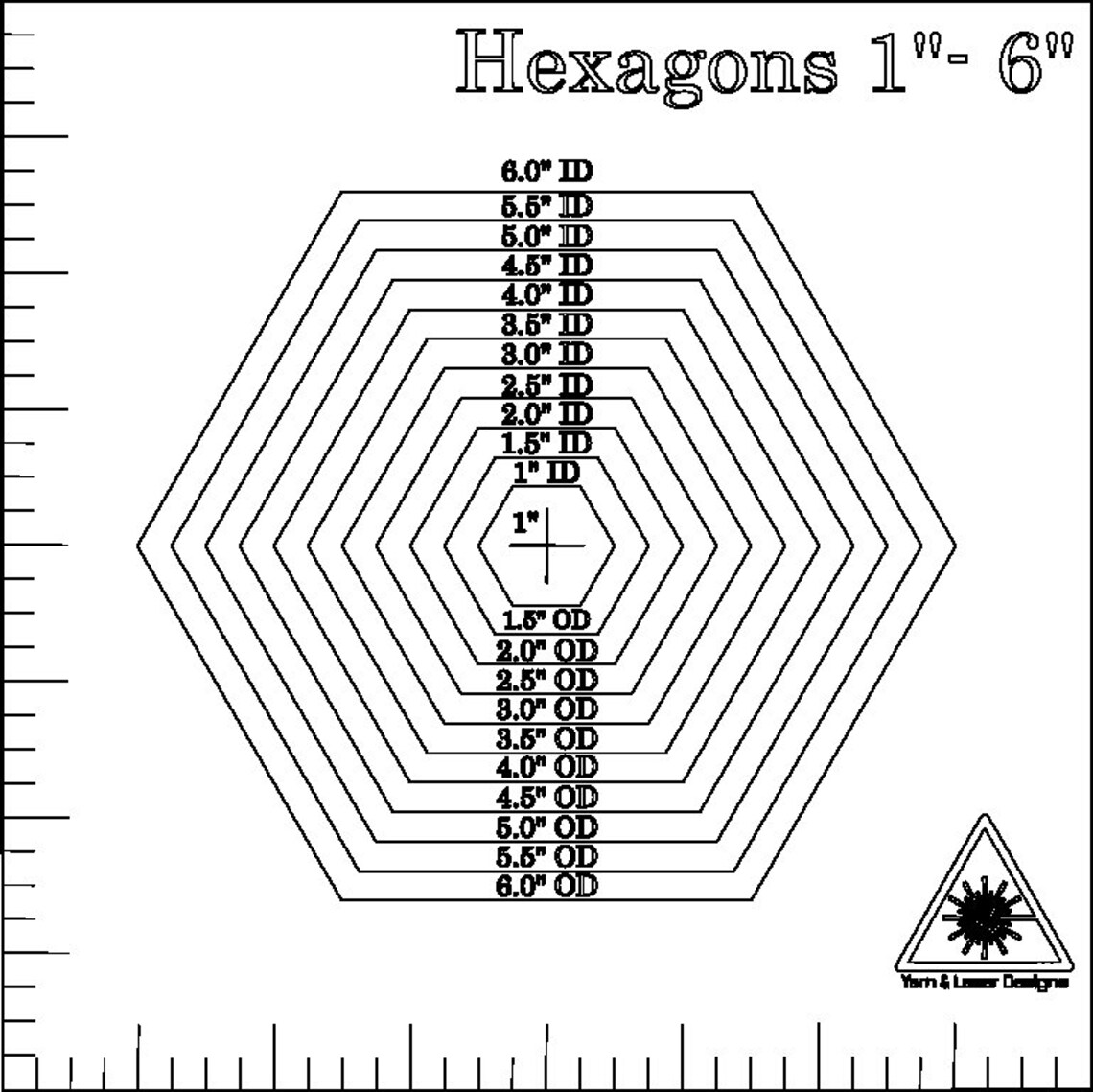 Acrylic Router Templates 1/2 Increments FREE SHIPPING Etsy