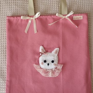 Canvas Tasche, Punch Nadel Tasche, Ästhetische Tasche, Coquette Tasche, Süße Tragetasche, Teddybär Tasche, große Tragetasche Kaninchen Tasche Häschen Tasche