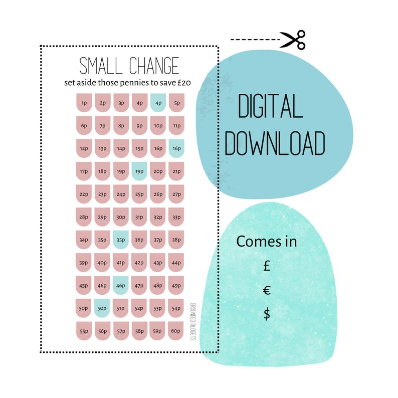 Downloadable Small Change (20) Challenge - Etsy
