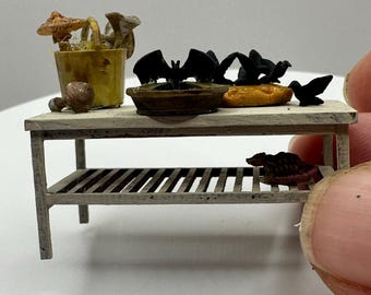 1:48 Scale Pie Table – A Nursery Rhyme Gone Wrong (Hand-Finished Dollshouse Miniature)