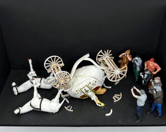 Banksy Dismaland Inspired Miniature "Crash!" Diorama • Lit OOAK 1:48 Scale