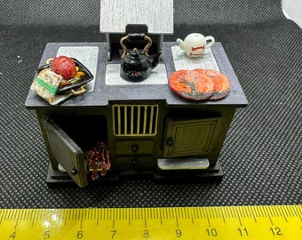 1:24 scale "Sunday Lunch" horror oven / range for your dollhouse or display one of a kind