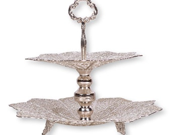 Beautiful handmade candy tower made with silver-plated copper wire, authentic Persian art.
