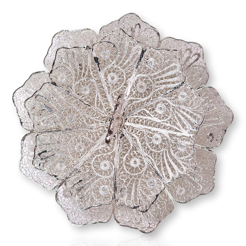 Beautiful handmade candy tower made with silver-plated copper wire, authentic Persian art. image 4