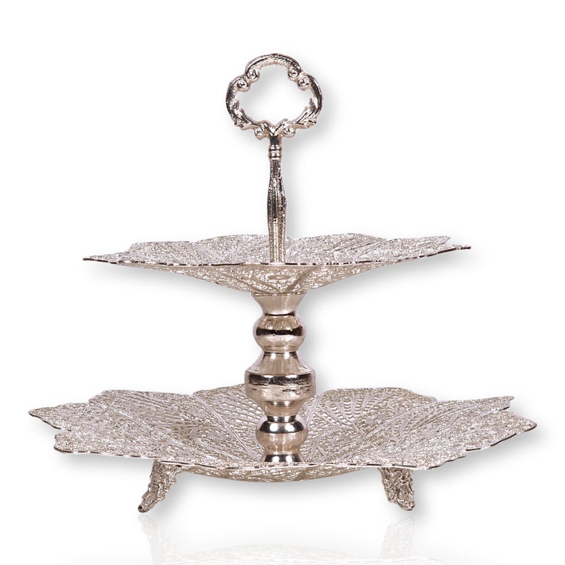Beautiful handmade candy tower made with silver-plated copper wire, authentic Persian art. image 1