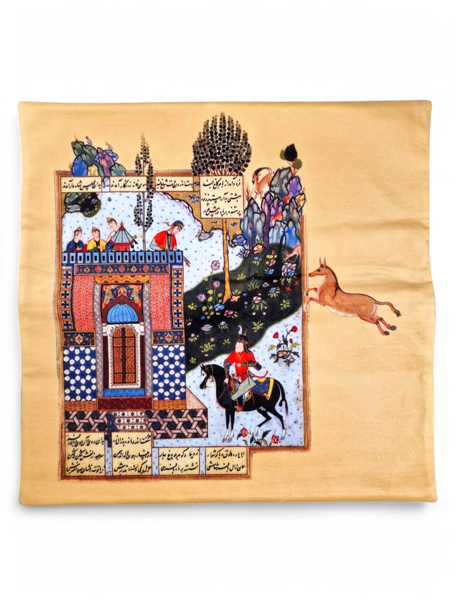イスタンブール購入 ペルシャ絵画 騎馬戦闘シーン（モザイク画） フェルドウスィーの有名な叙事詩「シャー・ナーメ」（王の書）に基づい