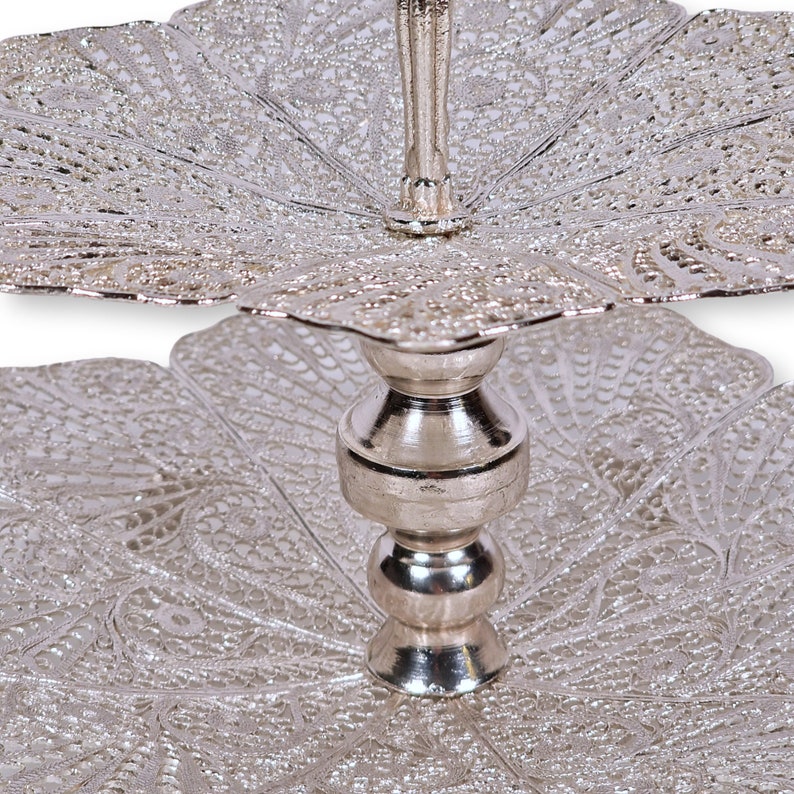 Beautiful handmade candy tower made with silver-plated copper wire, authentic Persian art. image 5