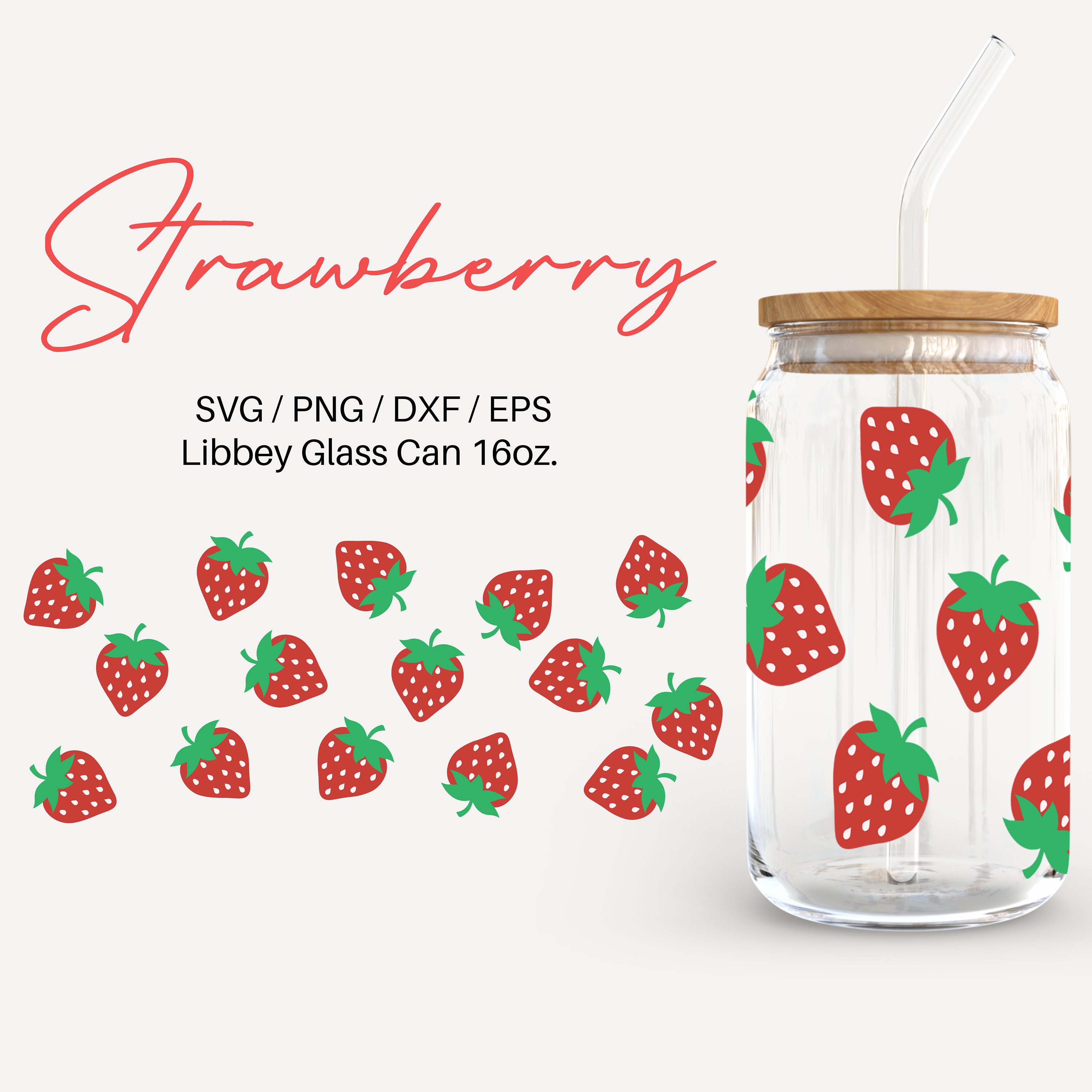 Strawberry Hearts and Flowers - UVDTF Beer Can Glass Wrap (Ready-to-Sh –  Happy Wrap Co.