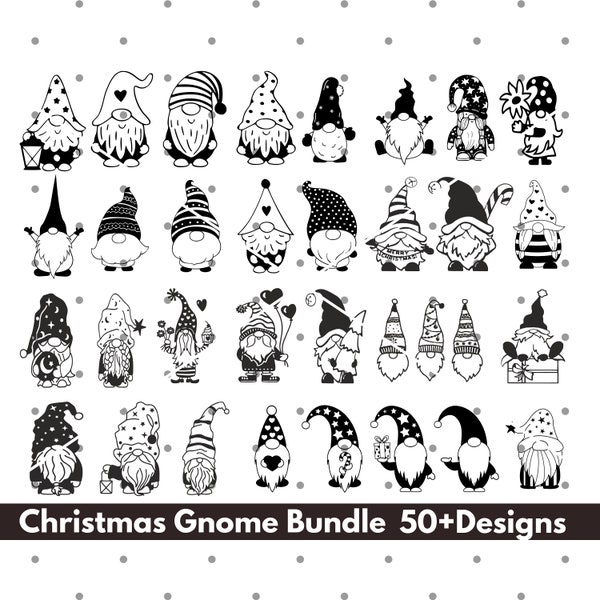 Christmas Gnome Bundle svg, Gnomies svg Plotterdatei für cricut, Christmas Doodle, Gnomes Merry Christmas svg, Sofort Download