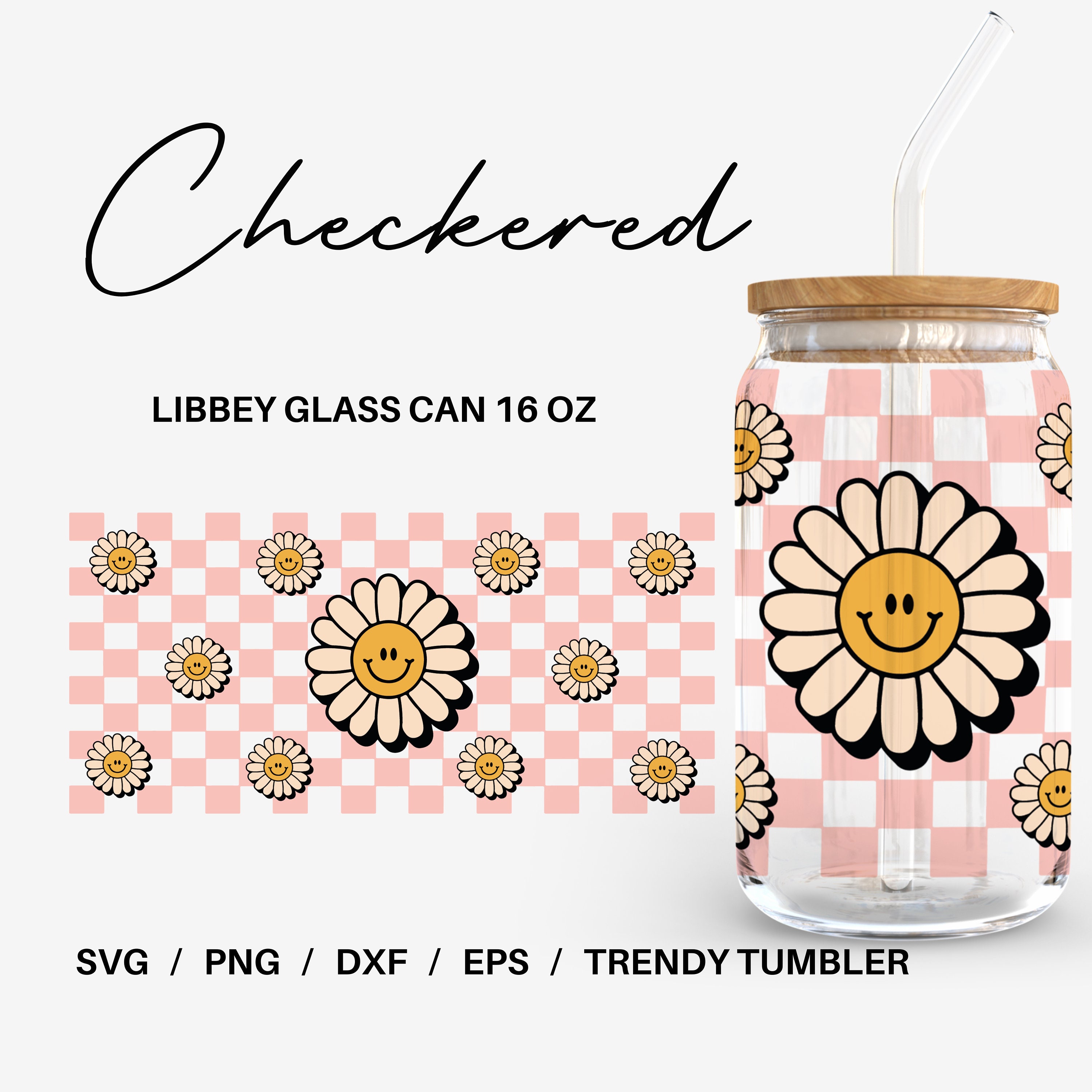 Checkered Glass Cup 16 Oz Can Glass 20 Oz Can Glass Libbey 209 Beer Can  Glass 