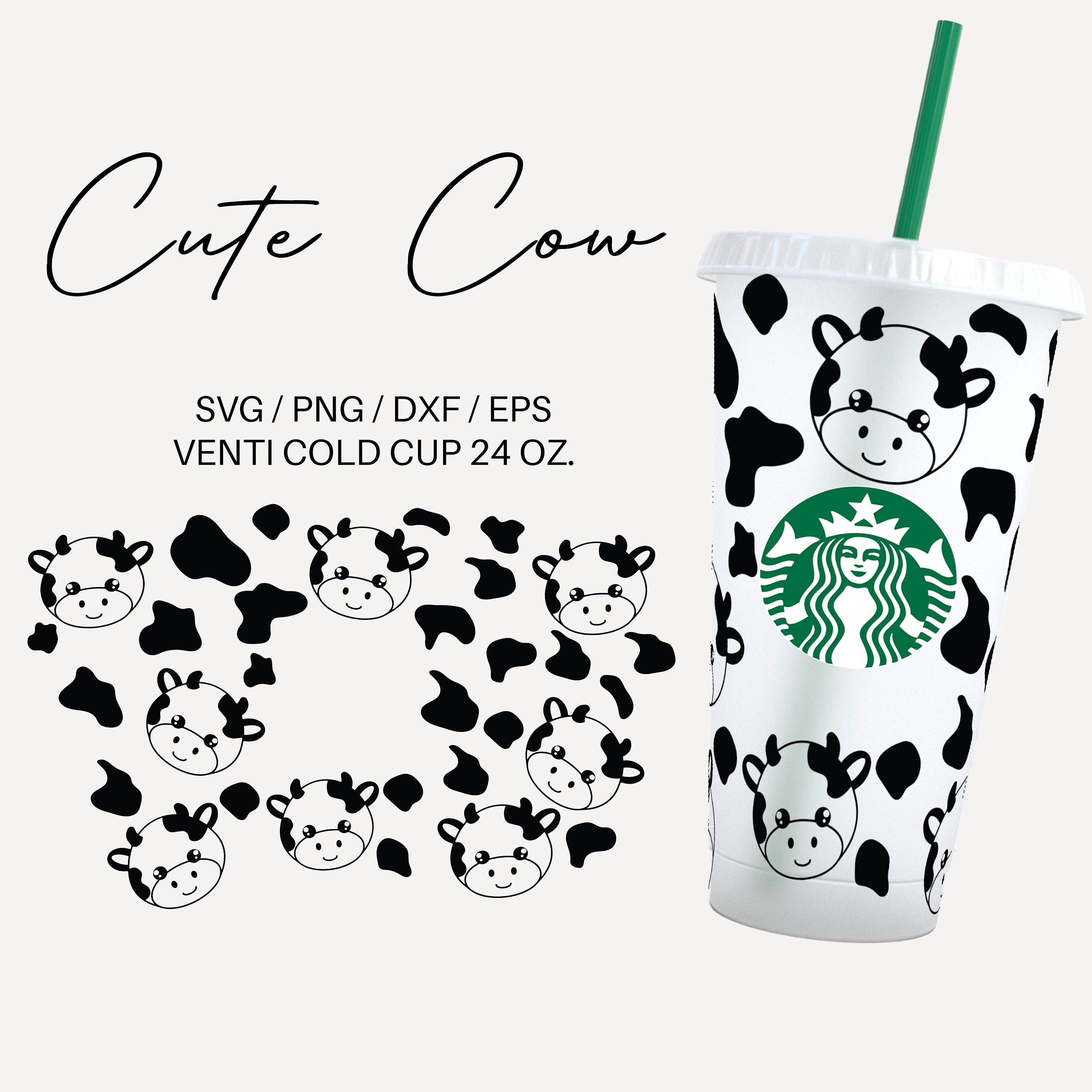 Strawberry Cow Print Starbucks Venti Cold Cup – Blush and Bash Studio