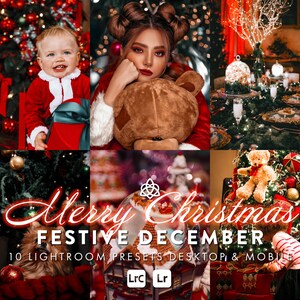 10 Lightroom Presets MERRY CHRISTMAS - Mobile & Desktop. Festive Presets for Winter Holiday Season, December Instagram, Family Xmas Filters