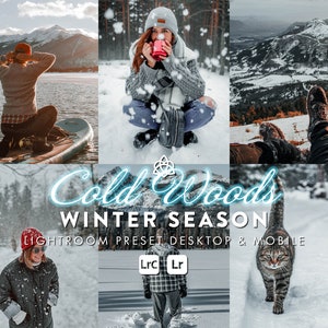 Winter Lightroom Preset COLD WOODS - Mobile & Desktop. Cinematic Winter Preset. Bright, vibrant, aesthetic Photo Filter for Outdoor Photos
