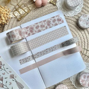 マグノリア和紙テープ | 花柄テープ | バレットジャーナルアクセサリー | かわいい和紙テープ | 装飾 | ジャーナリング | 文房具・手芸