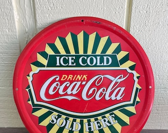 Vintage Coca-cola Button Sign, Round Wall Hanging - Etsy