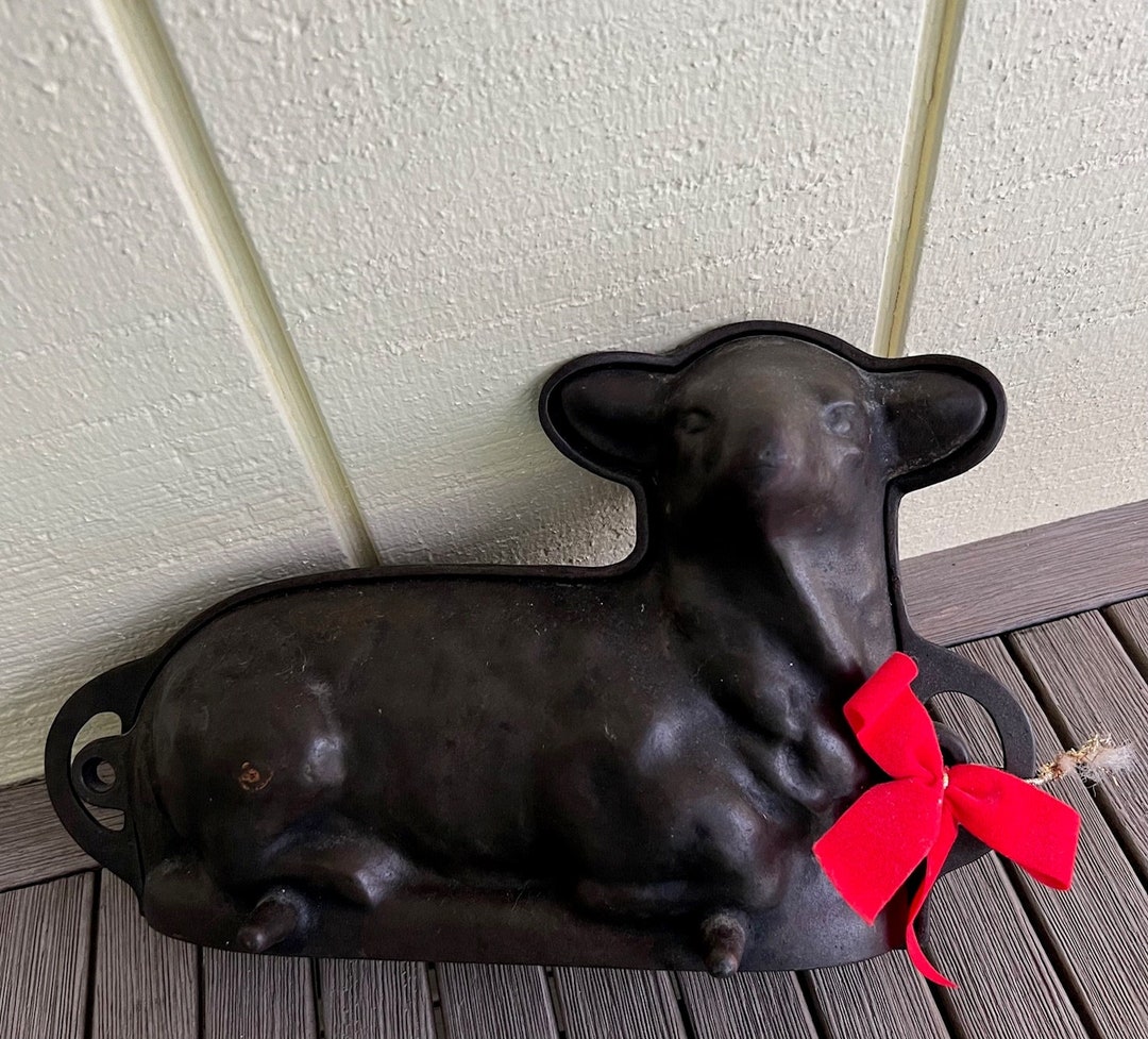 Lamb Mold Cast Iron With Griswold Lamb Cake Recipe Card VINTAGE Etsy