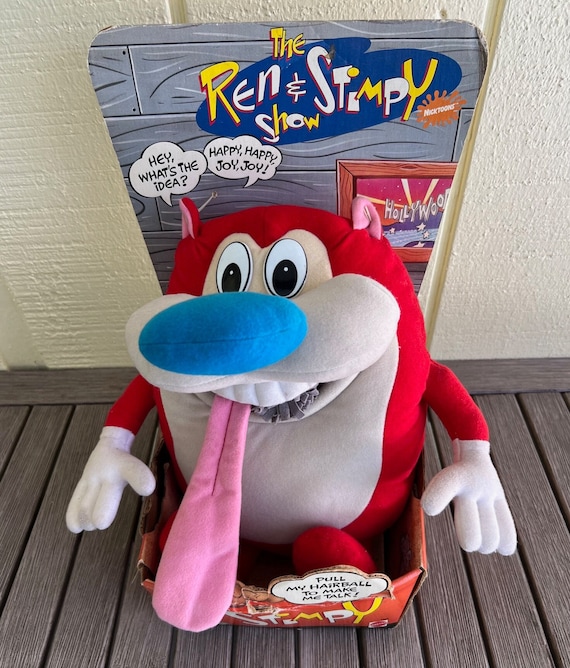 Stimpy With Talking Hairball TV Show 12 Inch Plush Nickelodeon Mattel WORKS VINTAGE 1992 Etsy