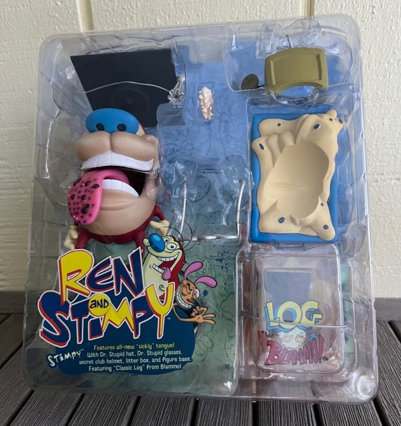 Ren and Stimpy Show Palisades Stimpy Action Figure With Blammo Log
