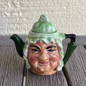 Artone Pottery Double Sided Dickens Character Jug Mini Teapot - Sairey Gamp - VINTAGE