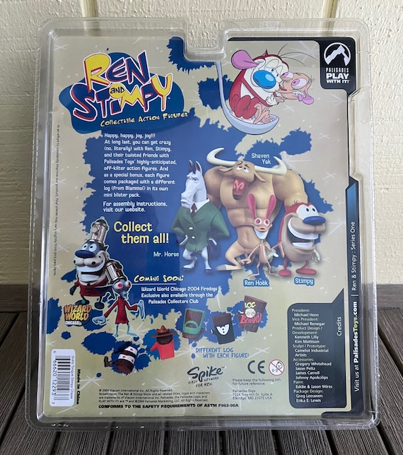 2004年製レン&スティンピーフィギュア4体セット Palisades Toys Ren and Stimpy Show Palisades Stimpy Action Figure With Blammo Log