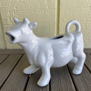 White Ceramic Cow Creamer by Fishs Eddy - Charming Adorable Kitchen Decor and Functional Pitcher VINTAGE