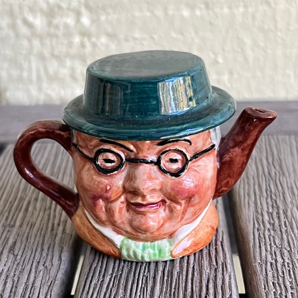 Artone Pottery Double Sided Dickens Character Jug Mini Teapot - Mr. Pickwick - VINTAGE