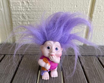 Troll Doll - Magic Trolls  - Applause Toys - Purple Hair - VINTAGE - 1991