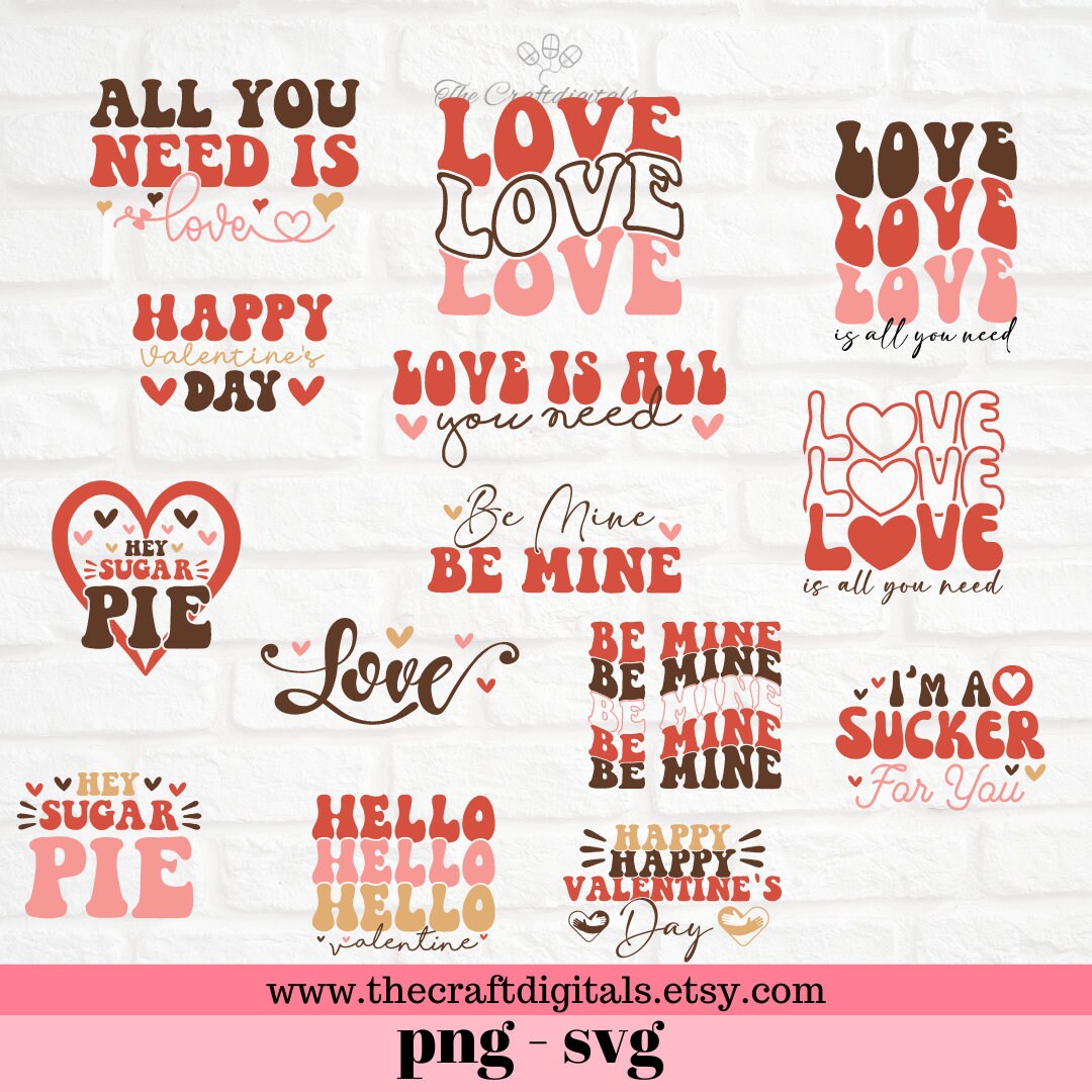 Valentines Day Svg Bundle, Happy Valentines Day Svg, Valentines Day Svg ...