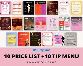 Onlyfans Tip Menu - Etsy