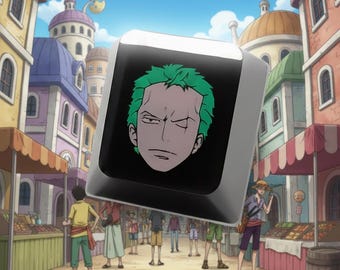 Tecla de Zoro One Piece para Teclado Mecánico - Artisan Keycap de Roronoa Zoro, Regalo para Gamers y Fans del Anime - Cherry MX compatible