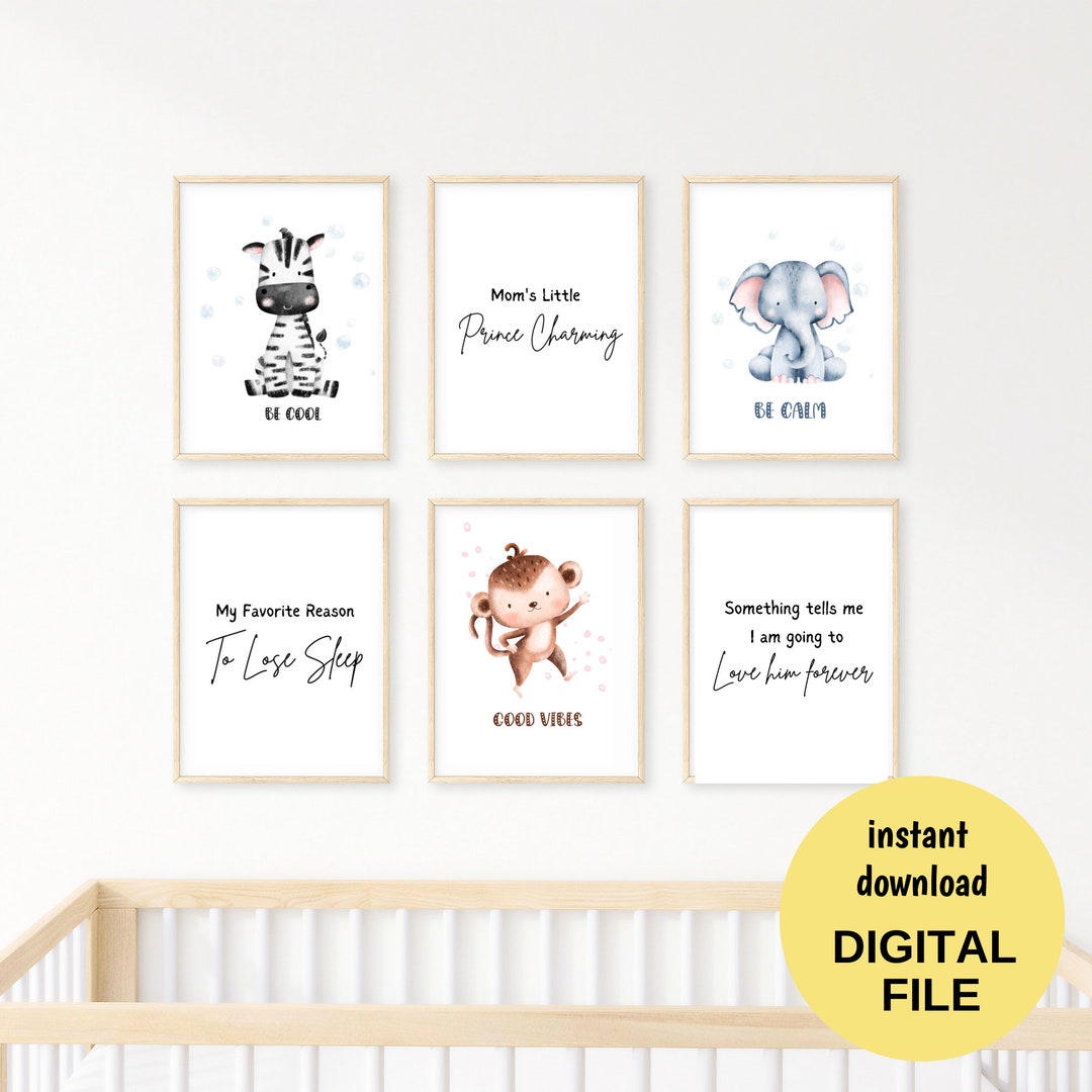 Baby Boy Room Decor baby Animal Nursery Print for Boys Baby Boy Nursery