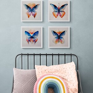 Butterfly Printable Wall Art, Set of 4 Butterflies, Watercolor Wall Art ...