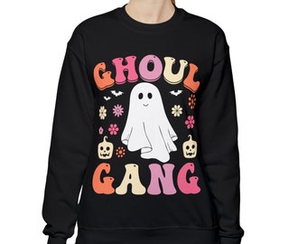 Vintage Halloween Sweatshirt, Vintage Black Cat, Retro Halloween, Fall Apparel, Ghost Sweatshirt, Spooky Sweatshirt