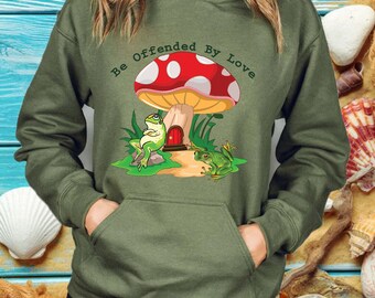 Frog And Toad Hoodie, Vintage Classic Hoodie, Cottagecore Aesthetic, Mushroom Hoodie,Unisex Hoodie