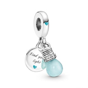 New Glow in the dark light bulb dangle charm, charms fit at pandora bracelet  Flash Sale! gift for girl, girlfriend gift, valentine day gift