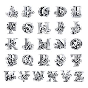 Charm New S925 sterling silver bead alphabet birthday names letter classic A-z vintage for pandora bracelet  gift for girl