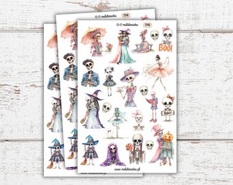 Sheet  Sticker Set – Cute Halloween Decorations, Gothic Stickers for Journals and Planners