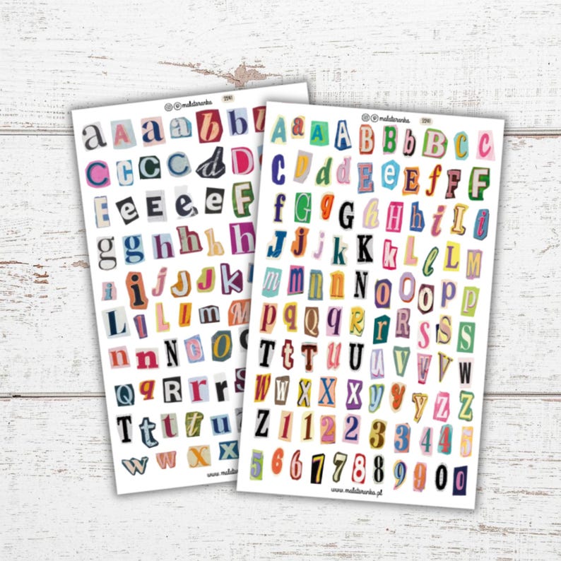 Ransom Letter Stickers (2 Sheets) for Junk Journals, Notebooks, and ...