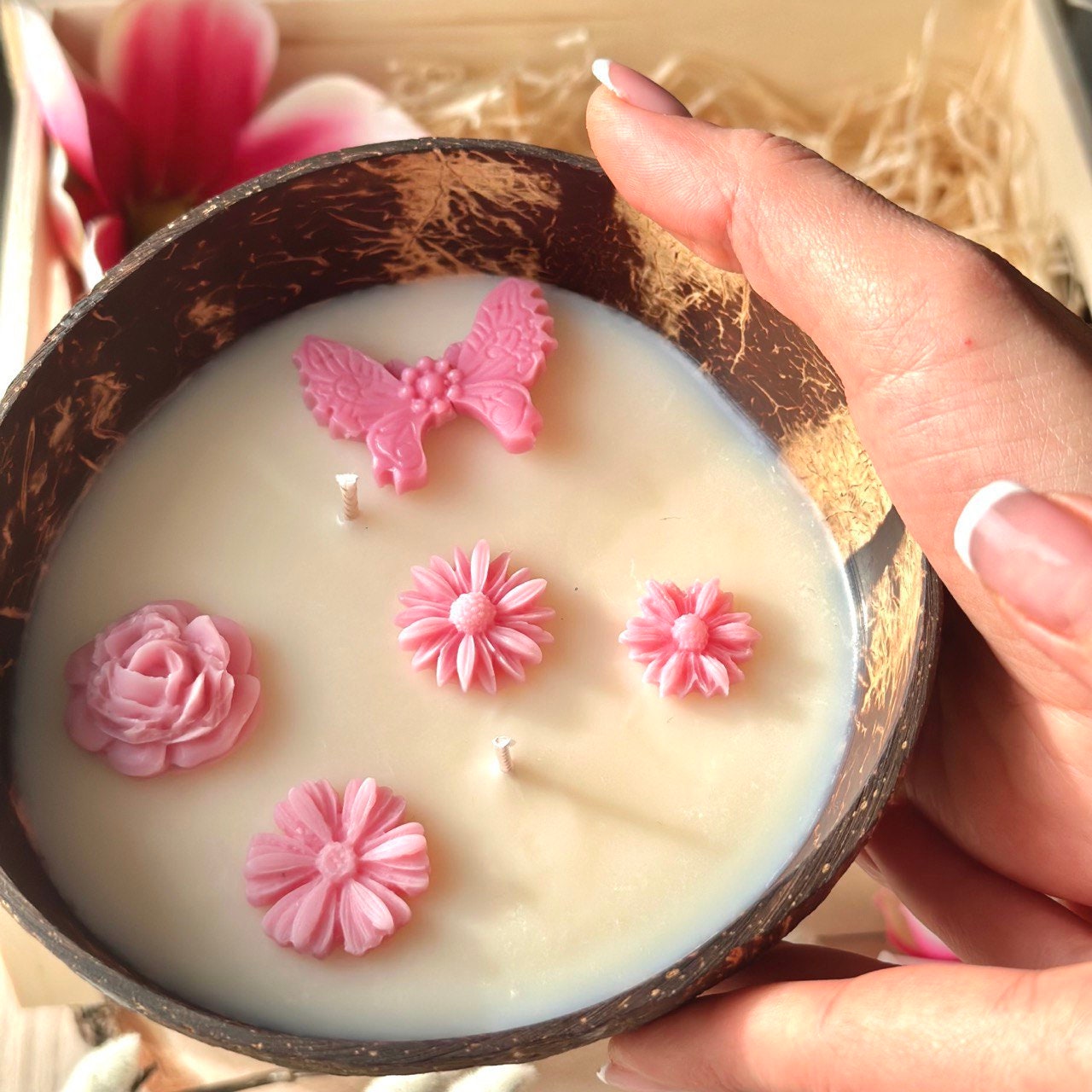 Easter Basket Gift of Egg Candle and Coconut Candle Set Etsy