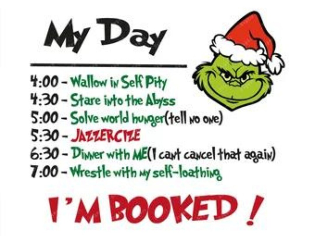 The Grinch Schedule Digital Download Etsy