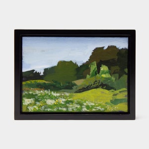 Modern Landscape Painting Meadow Wildflowers flowers forest wall art