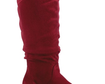 Women's Pull Up Casual Wide Calf Mid-Calf Knee High Flat Heel Boots Varies Color Size