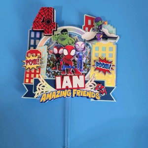 Spider and Friends Shaker Cake Topper | Superhero Party