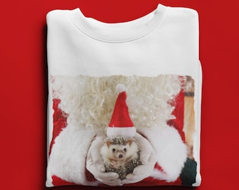 Holiday Hedgehog Shirt | Comfort Colors Christmas Santa Claus Hedgehog T-Shirt
